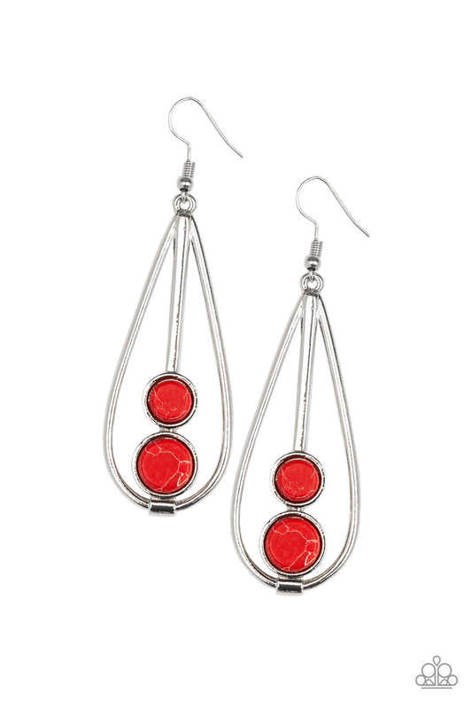 Natural Nova - Red Paparazzi Earrings
