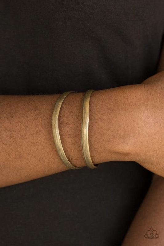 Palm Trees and Pyramids Brass Cuff Bracelet