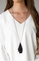 Triple the Tassel Black Paparazzi Necklace