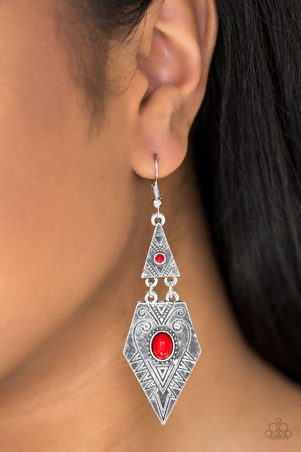 Drifting Dunes - Red Paparazzi Earrings