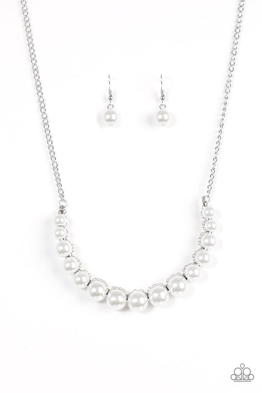 The Fashion Show Must Go On - White Paparazzi Necklace