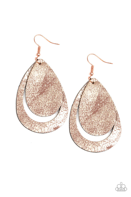 Fiery Firework Copper Paparazzi Earrings