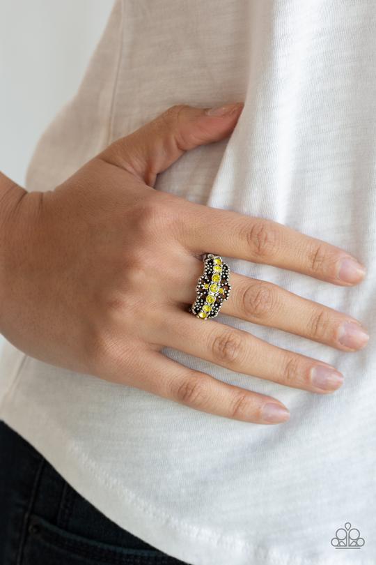 GLOW Your Mind Yellow Paparazzi Ring