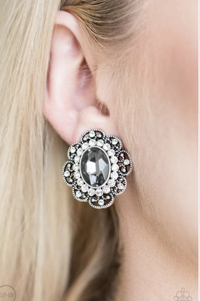 Dine and Dapper Silver Paparazzi Clip On Earrings