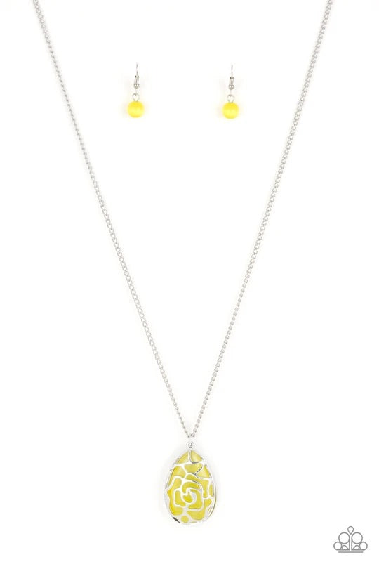 Gleaming Gardens- Yellow Paparazzi Necklace