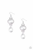 Icy Icy Shimmer  White Paparazzi Earrings