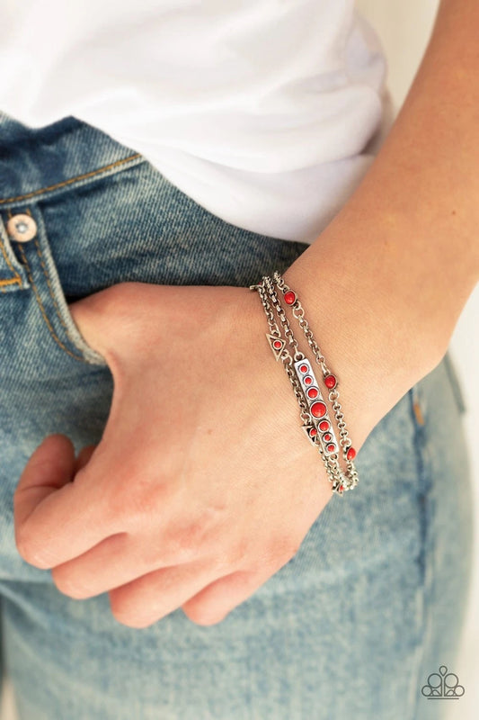 No Means NOMAD - Red Paparazzi Bracelet
