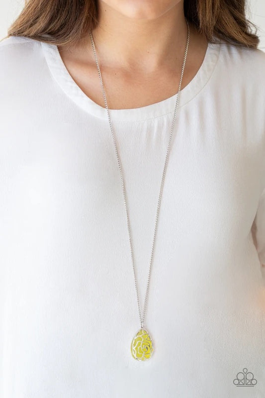 Gleaming Gardens- Yellow Paparazzi Necklace