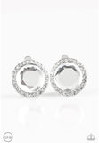 Positively Princess - White Paparazzi Clip-On Earrings