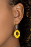 Waikiki Winds - Yellow Paparazzi Wooden Necklace
