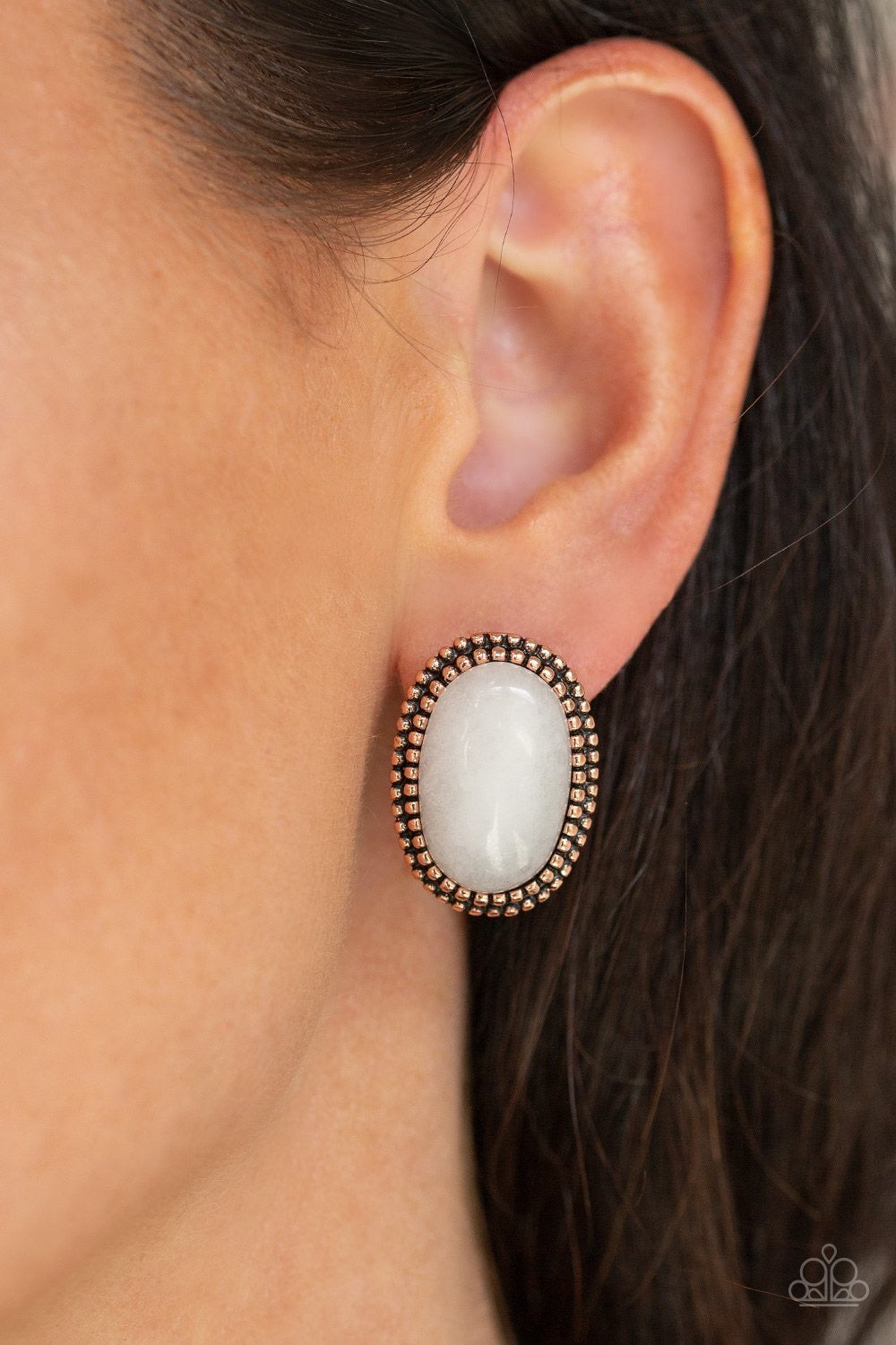 Shiny Sediment Copper Paparazzi Earrings