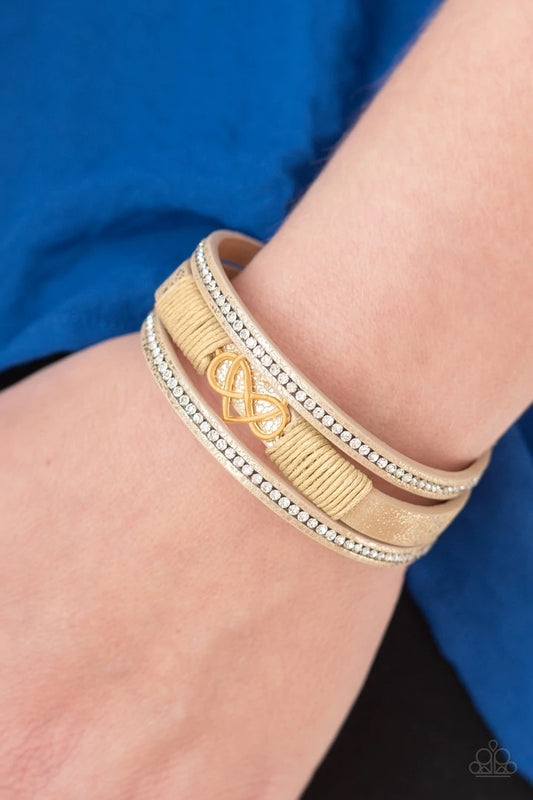 Hustling Heart Gold Paparazzi Urban Bracelet