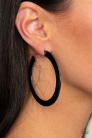 The Inside Track - Black Paparazzi Hoop Earrings