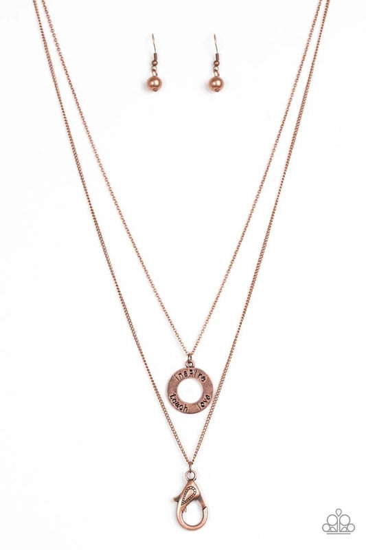 Secret of Success Copper Paparazzi Lanyard Necklace
