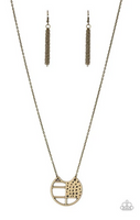Abstract Aztec Brass Paparazzi Necklace