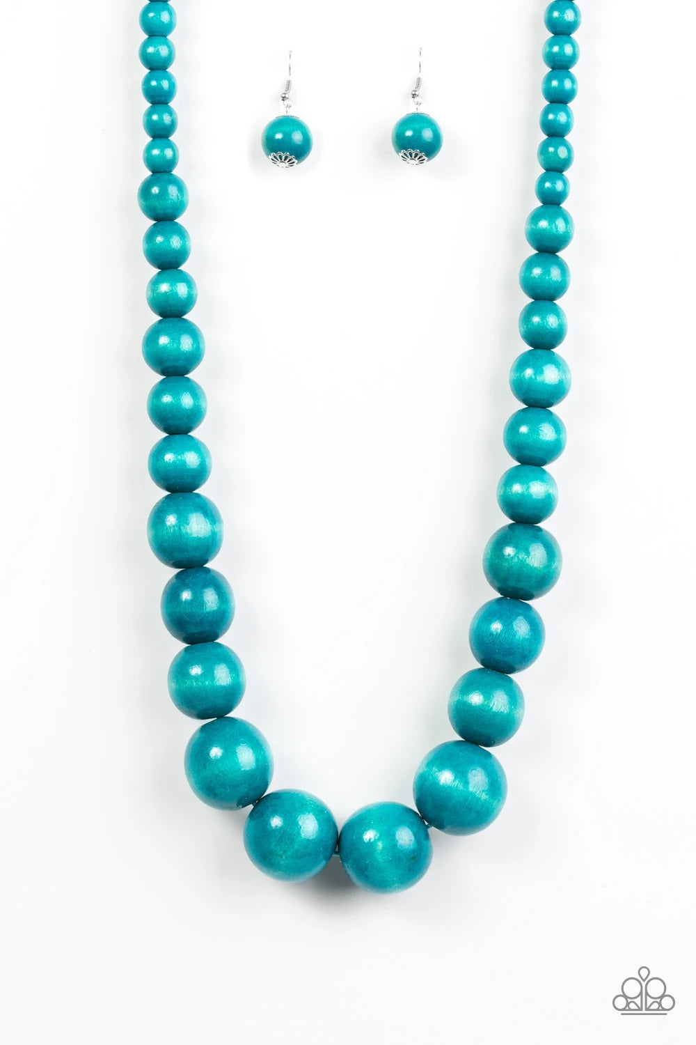 Effortlessly Everglades - Blue Paparazzi Wooden - Necklace
