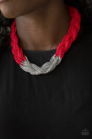 Brazilian Brilliance - Red Paparazzi Seed Bead Necklace