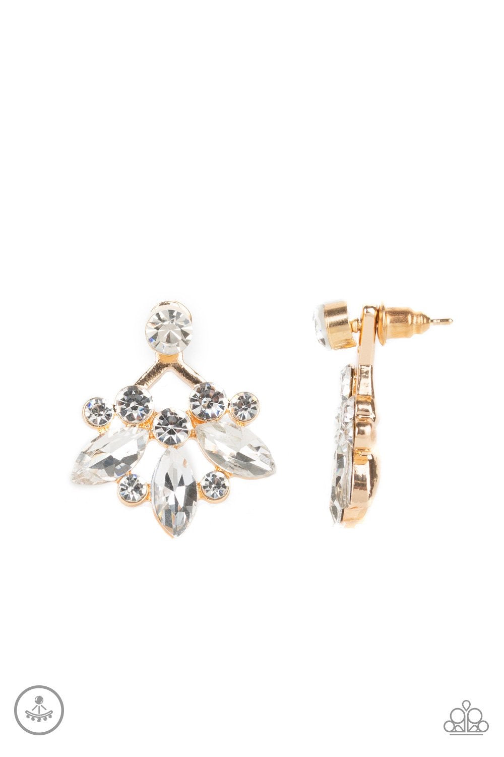 Crystal Constellations Gold Paparazzi Double-Sided Earrings