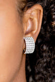 HOLLYWOOD HOTSHOT CLIP-ON - WHITE PAPARAZZI Earrings