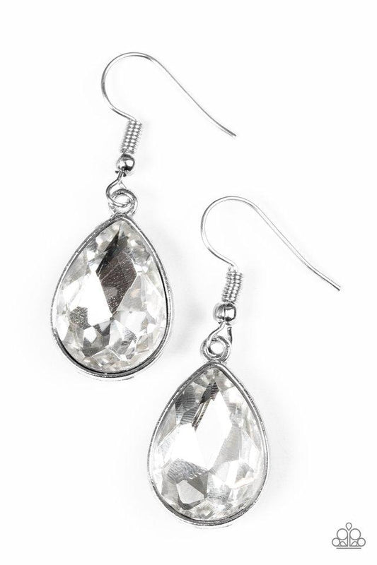 Play the FAME - White Paparazzi Earrings