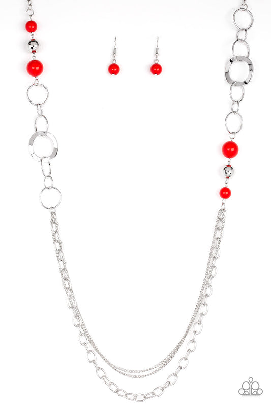 Modern Motley - Red Paparazzi Necklace