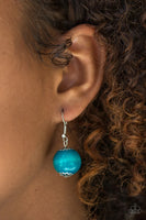 Effortlessly Everglades - Blue Paparazzi Wooden - Necklace