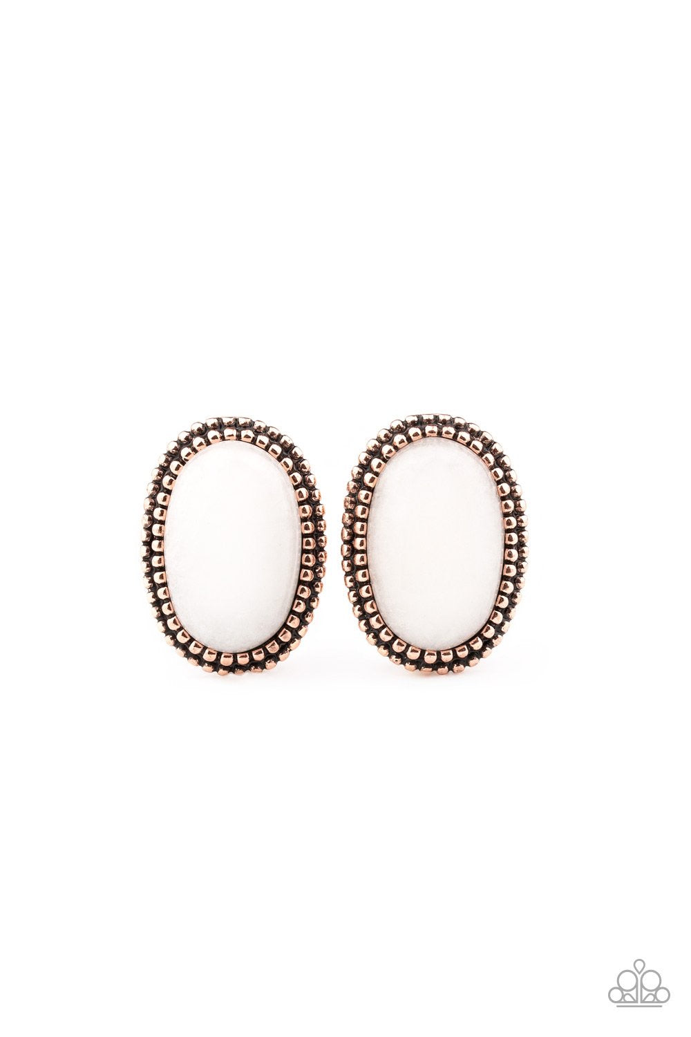 Shiny Sediment Copper Paparazzi Earrings