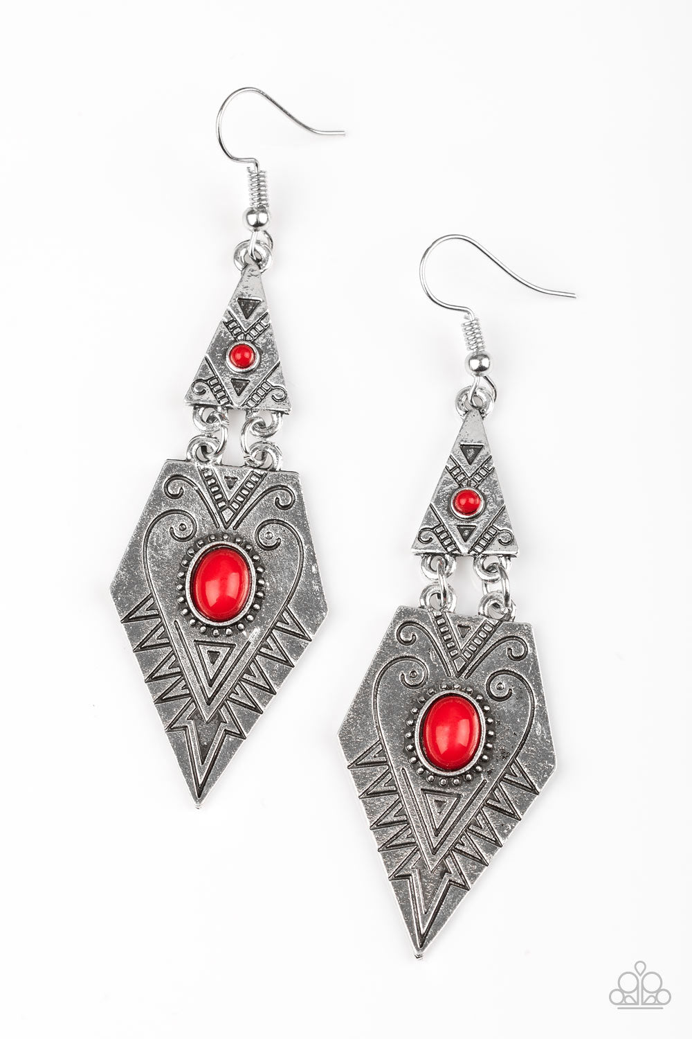 Drifting Dunes - Red Paparazzi Earrings