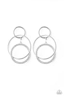 Metro Bliss - White Paparazzi Earrings - Life of the Party Exclusive - January 2020