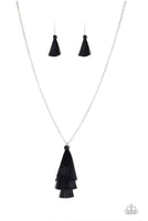 Triple the Tassel Black Paparazzi Necklace