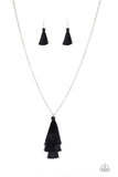 Triple the Tassel Black Paparazzi Necklace