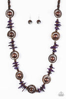 Tropical Tango Purple Paparazzi Wooden Necklace