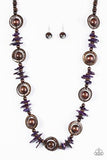 Tropical Tango Purple Paparazzi Wooden Necklace