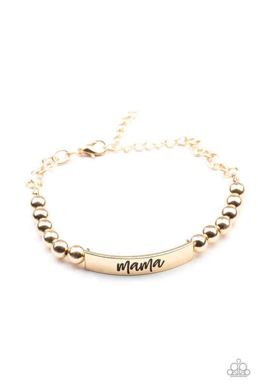 Mom Squad Gold Paparazzi Bracelet