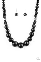 Panama Panorama - Black - Wooden Paparazzi Necklace