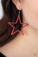 Count Your Stars - Red Paparazzi Earrings