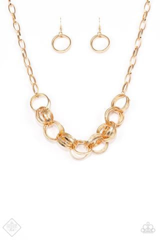 Statement Made Gold Paparazzi Fashion Fix Necklace