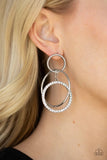 Metro Bliss - White Paparazzi Earrings - Life of the Party Exclusive - January 2020