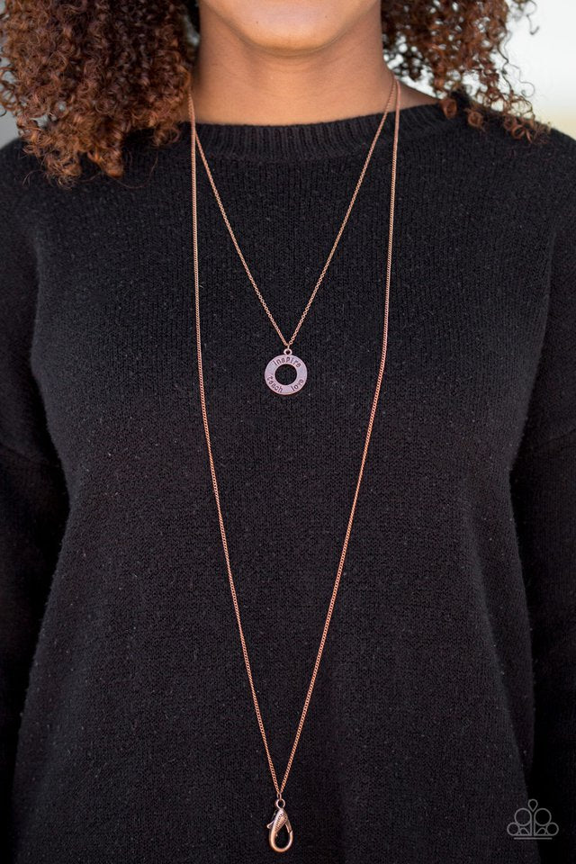 Secret of Success Copper Paparazzi Lanyard Necklace
