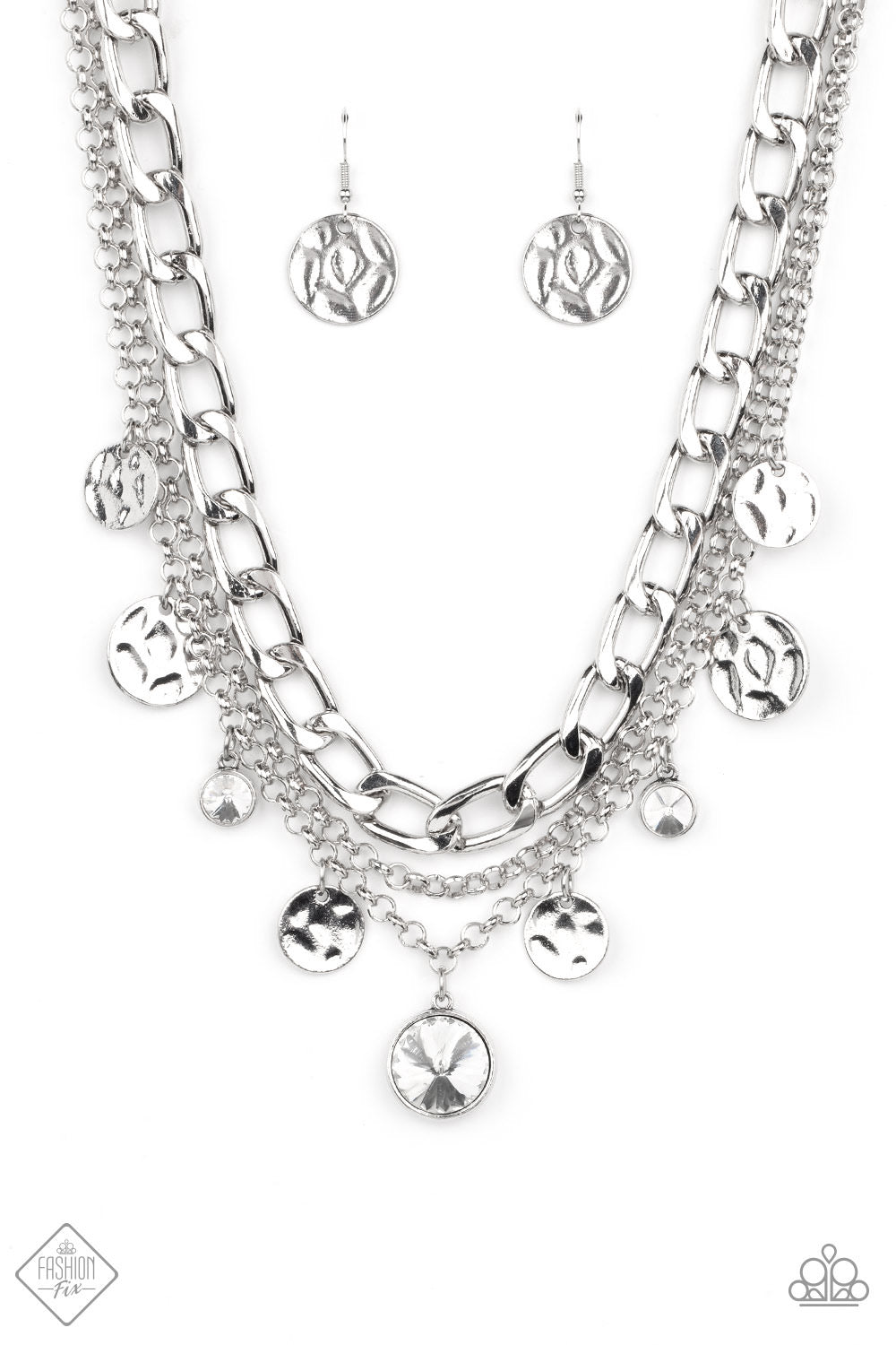 Industrial Noise - White Paparazzi Fashion Fix Necklace