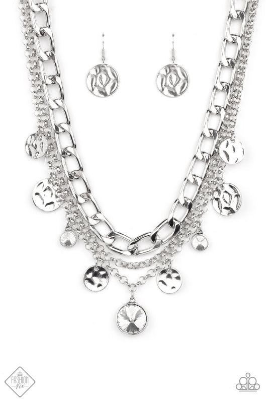 Industrial Noise - White Paparazzi Fashion Fix Necklace