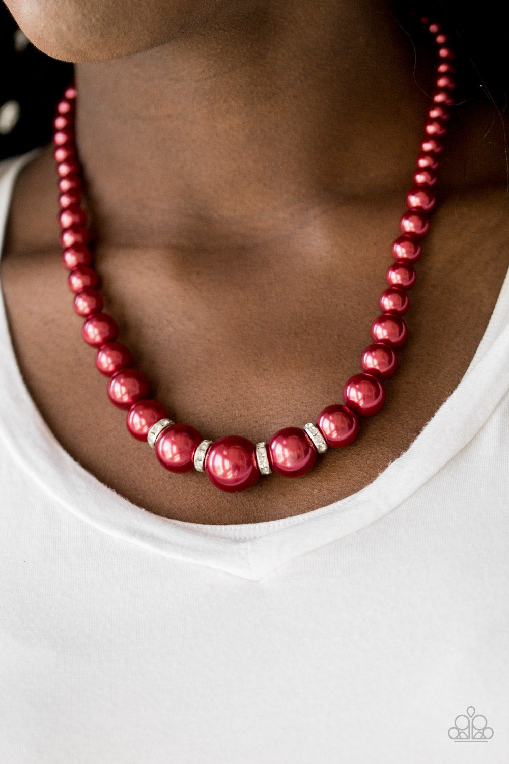 Party Pearls - Red Paparazzi Necklace