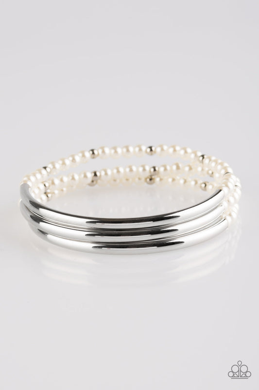 City Pretty - White Paparazzi Bracelet