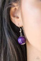 Oh My Miami - Purple Paparazzi Wood Necklace