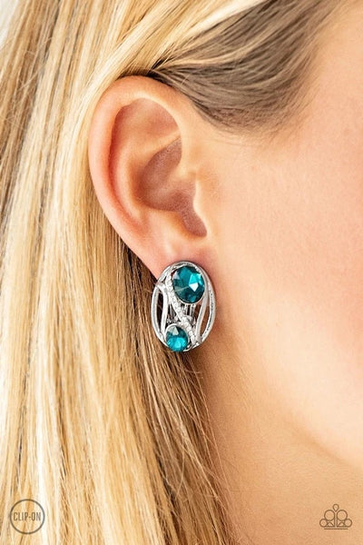 WHERE'S THE FIREWORK? Blue Paparazzi CLIP-ON Earrings