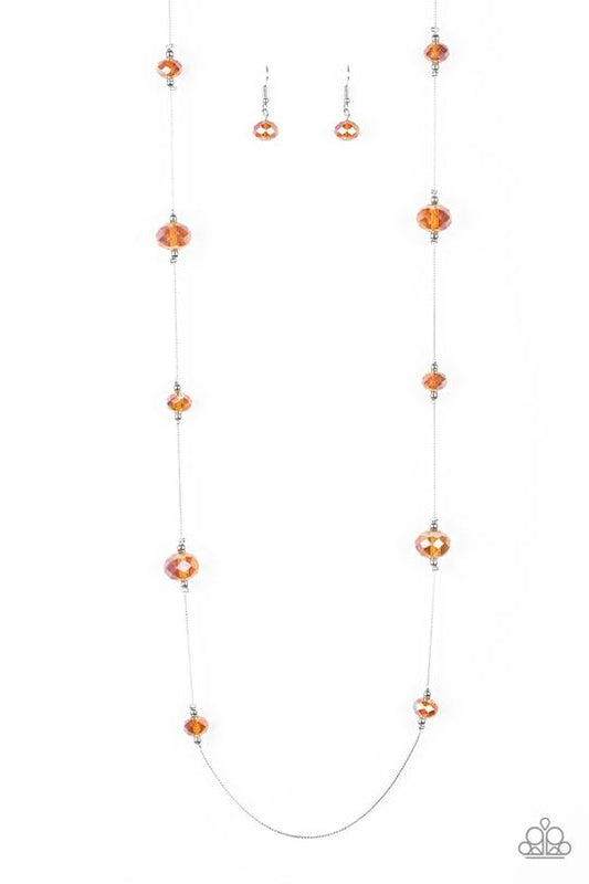 Champagne On The Rocks Orange Paparazzi Necklace
