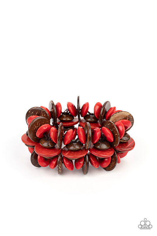 Caribbean Canopy - Red Paparazzi Bracelet