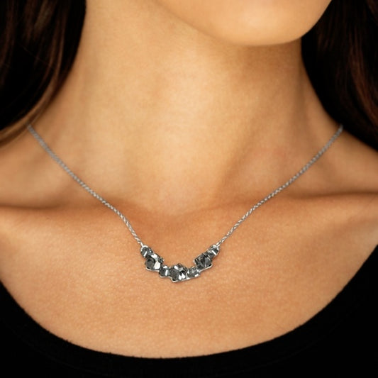 Loaded Dice Silver Paparazzi Necklace