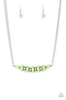 On Mountain Time Green Paparazzi Necklace