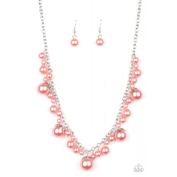 Uptown Pearls Orange/ Coral Paparazzi Necklace